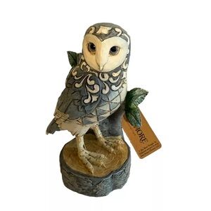 Enesco Jim Shore - White Woodland Owl on Branch #4056970 Bird Sculpture Figurine